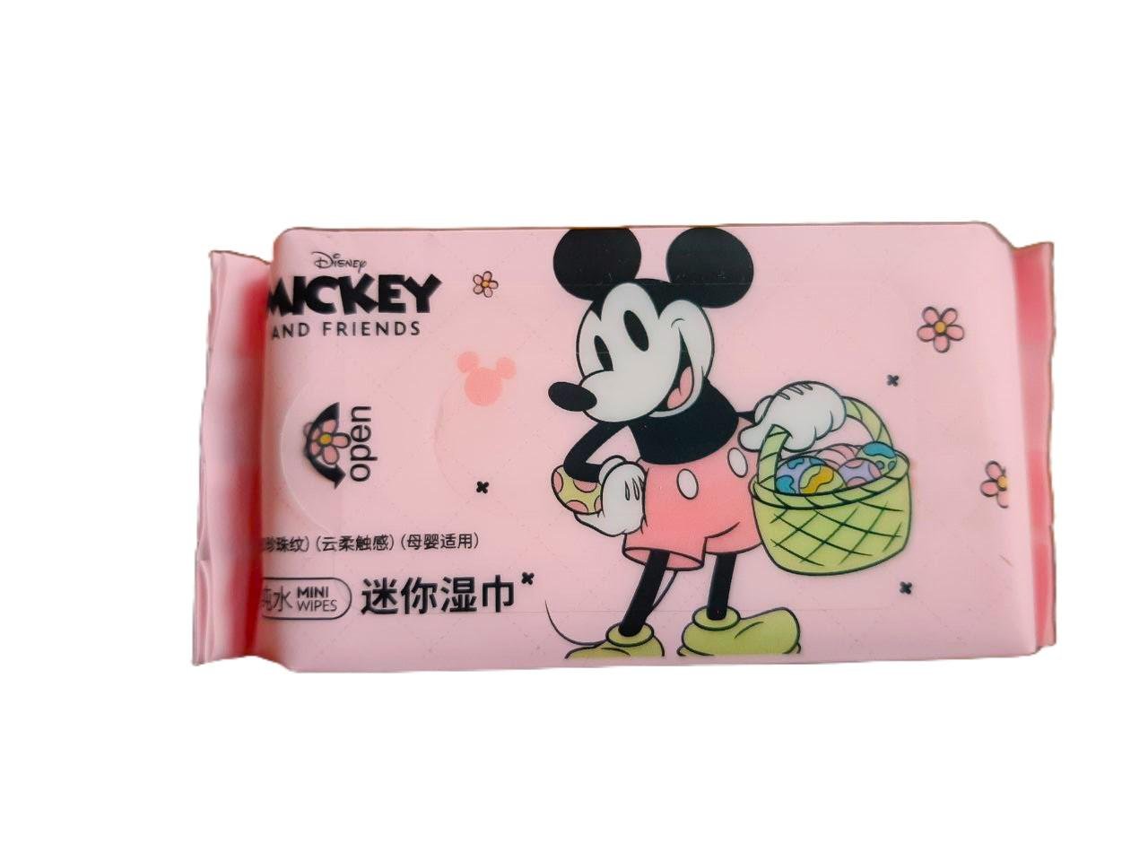 Салфетки влажные мини Микки Маус Disney без спирта и запаха 8 шт. (0611)