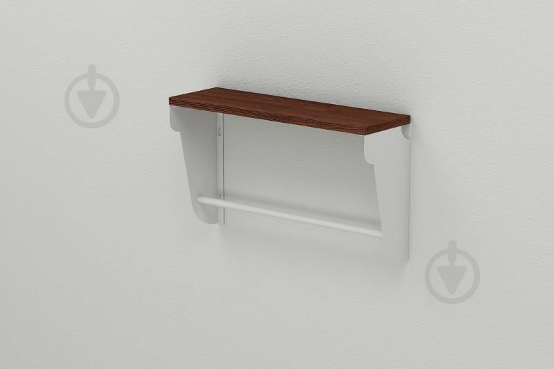 Полиця настінна Ferrum-decor Світ 300x600x150 метал Білий ДСП Венге 16 мм (SVI0031)