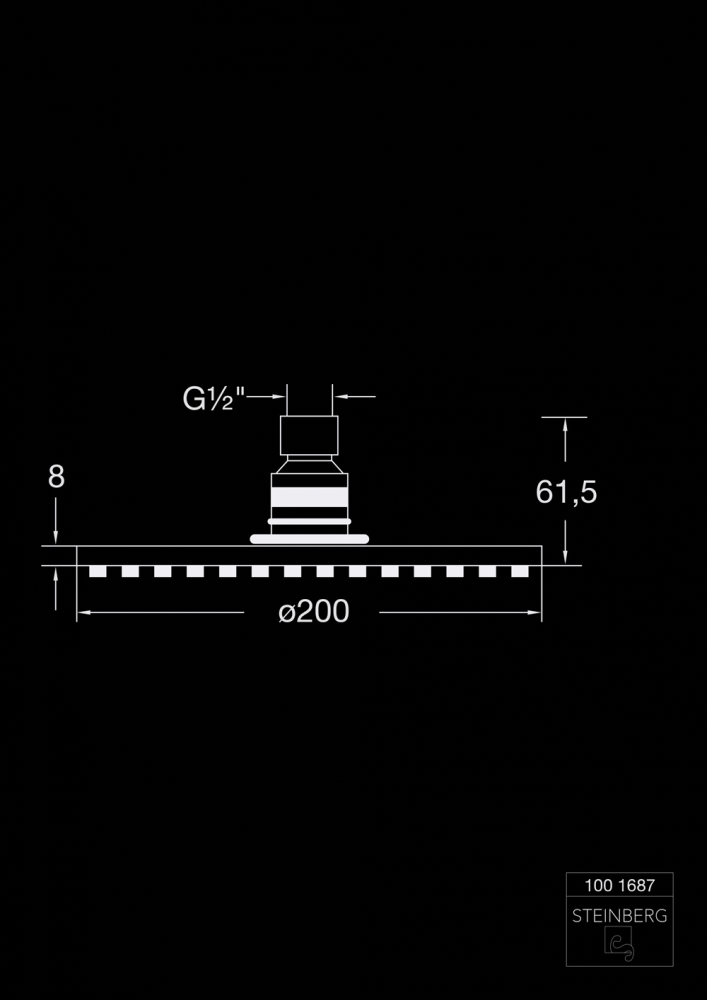 Верхний душ Steinberg 100 1687 Chrome (1913727085) - фото 5 Верхний душ Steinberg 100 1687 Chrome (1913727085) - фото 5