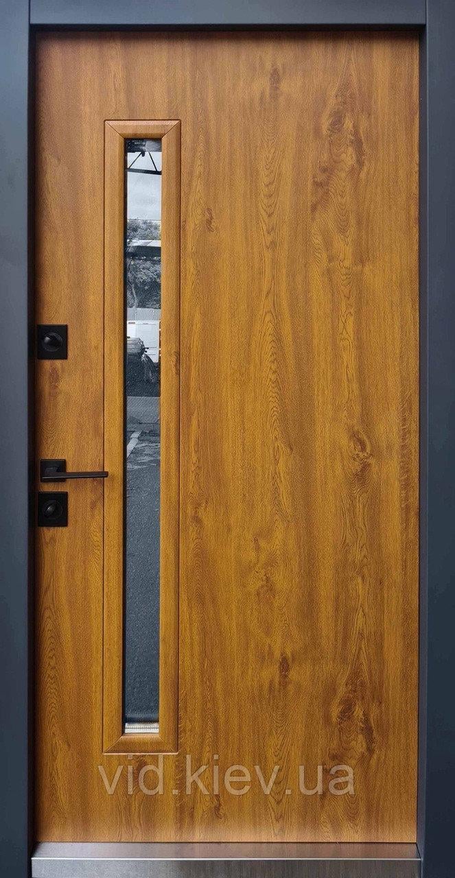 Двери входные Страж proof Pio -z loft металл/МДФ стеклопакет з терморазрывом без наличника Л/П 970х2040 мм Дуб темный - фото 2 Двери входные Страж proof Pio -z loft металл/МДФ стеклопакет з терморазрывом без наличника Л/П 970х2040 мм Дуб темный - фото 2