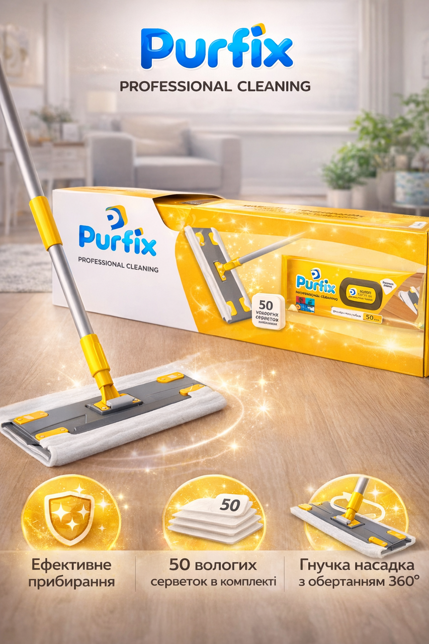 ᐉ Набор для уборки Purfix Professional Cleaning швабра и салфетки