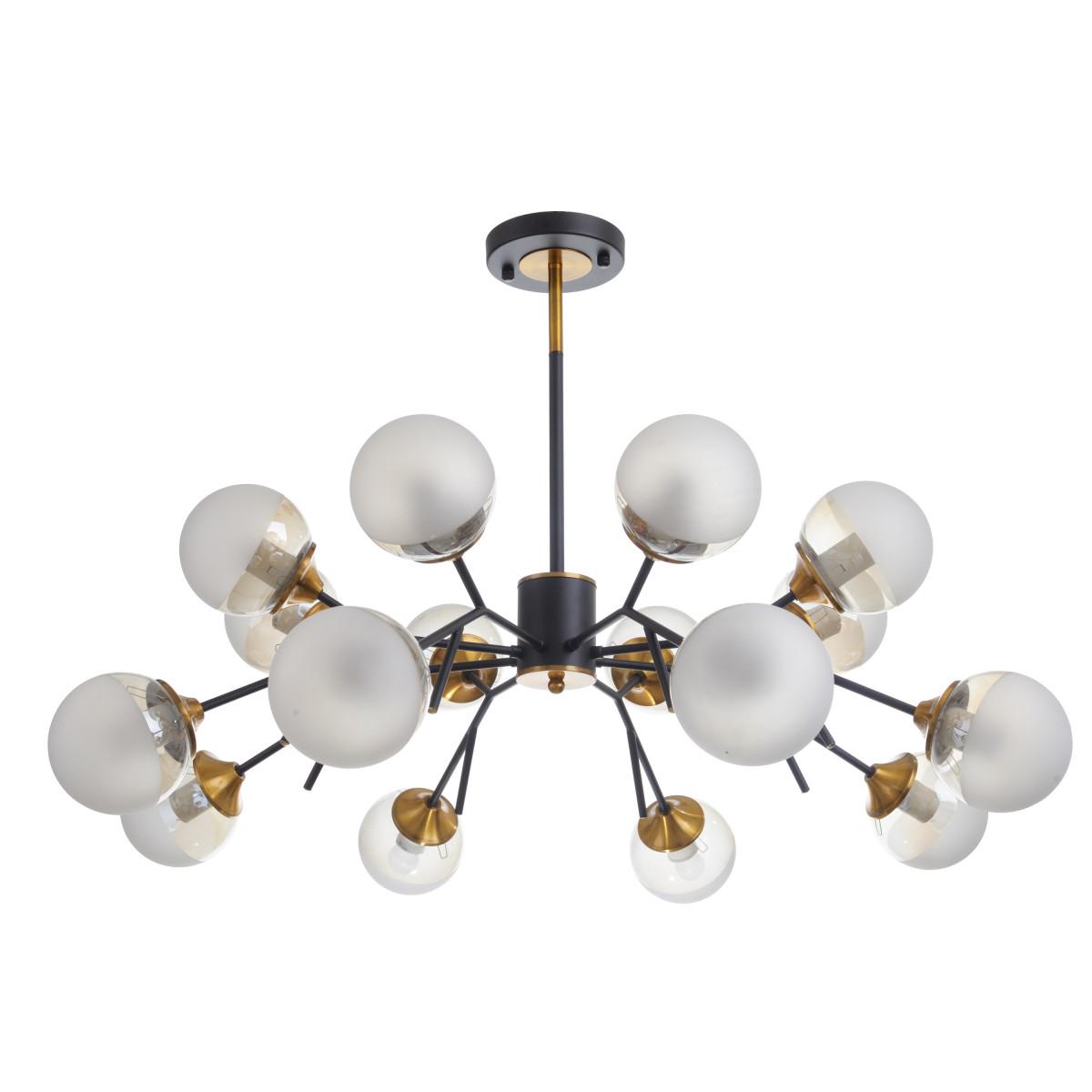 Люстра потолочная лофт молекула Brille BL-918S/16 E27 BZ/BK