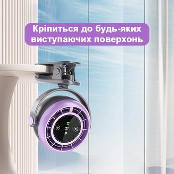 Вентилятор Wukong на акумуляторі з прищіпкою Сірий (33382) - фото 5