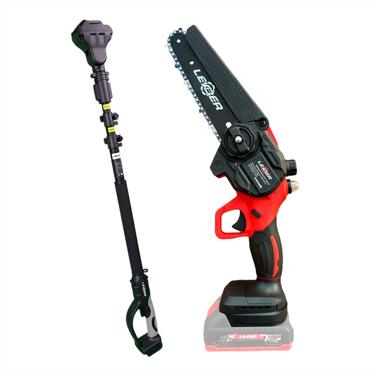 Мини-пила аккумуляторная Leader Ultra BL20-6S и телескопический удлинитель M1 Leader (id_4404)
