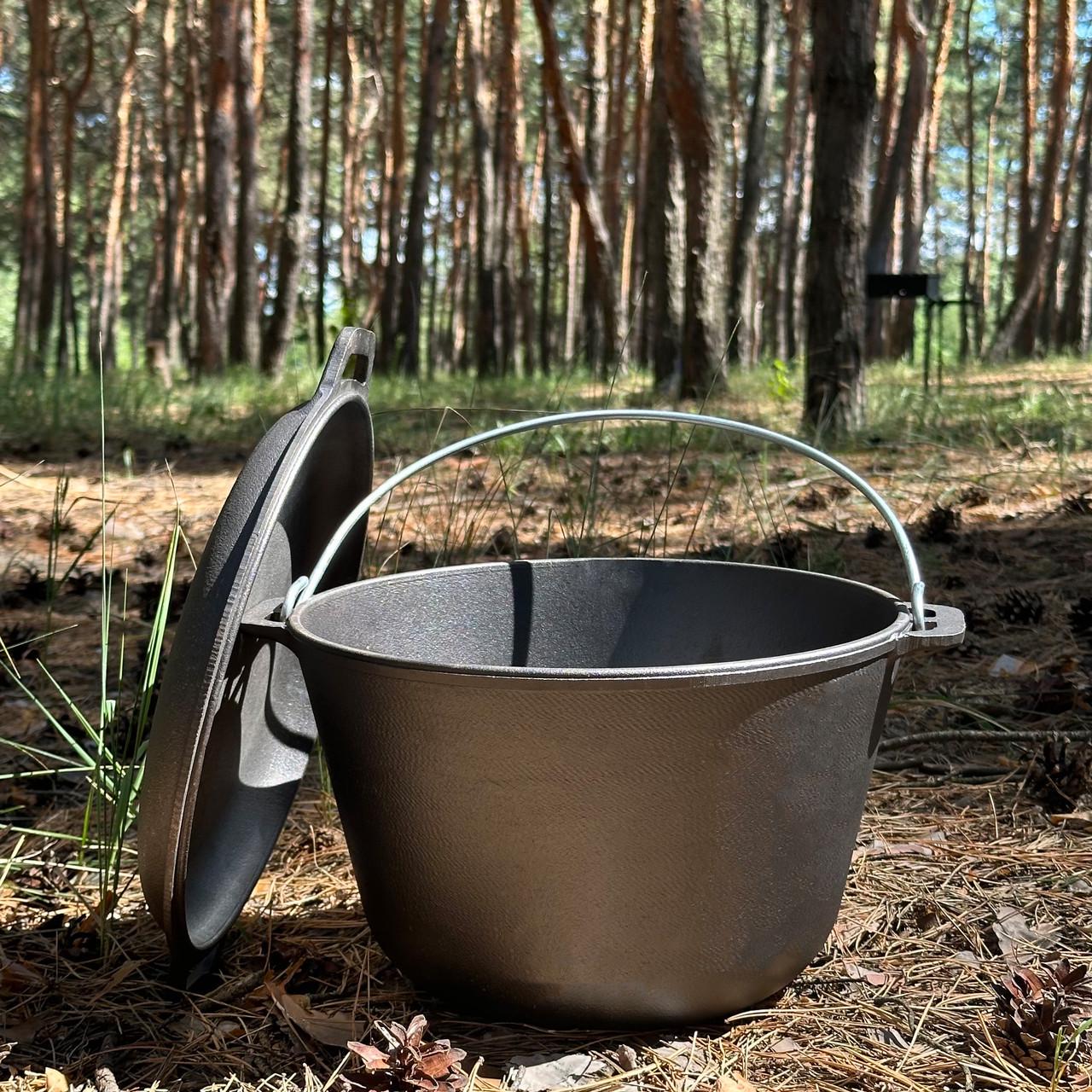 Казан туристический КТ-10КС чугунный с крышкой-сковородой 10 л 38х30х23 см (KT10-2) - фото 2 Казан туристический КТ-10КС чугунный с крышкой-сковородой 10 л 38х30х23 см (KT10-2) - фото 2