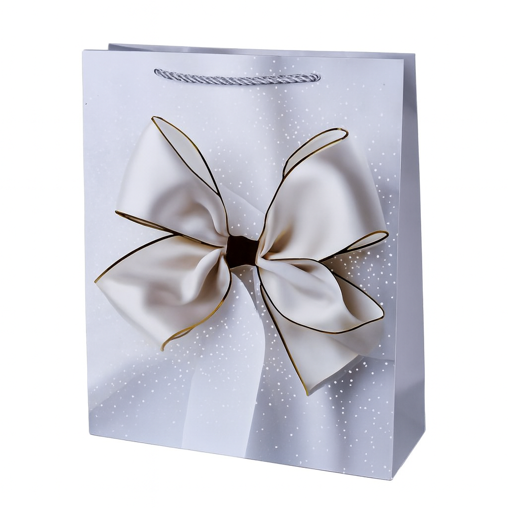 Подарочный пакет Super bow R33217-S 18х23х10 см Белый (33088520)
