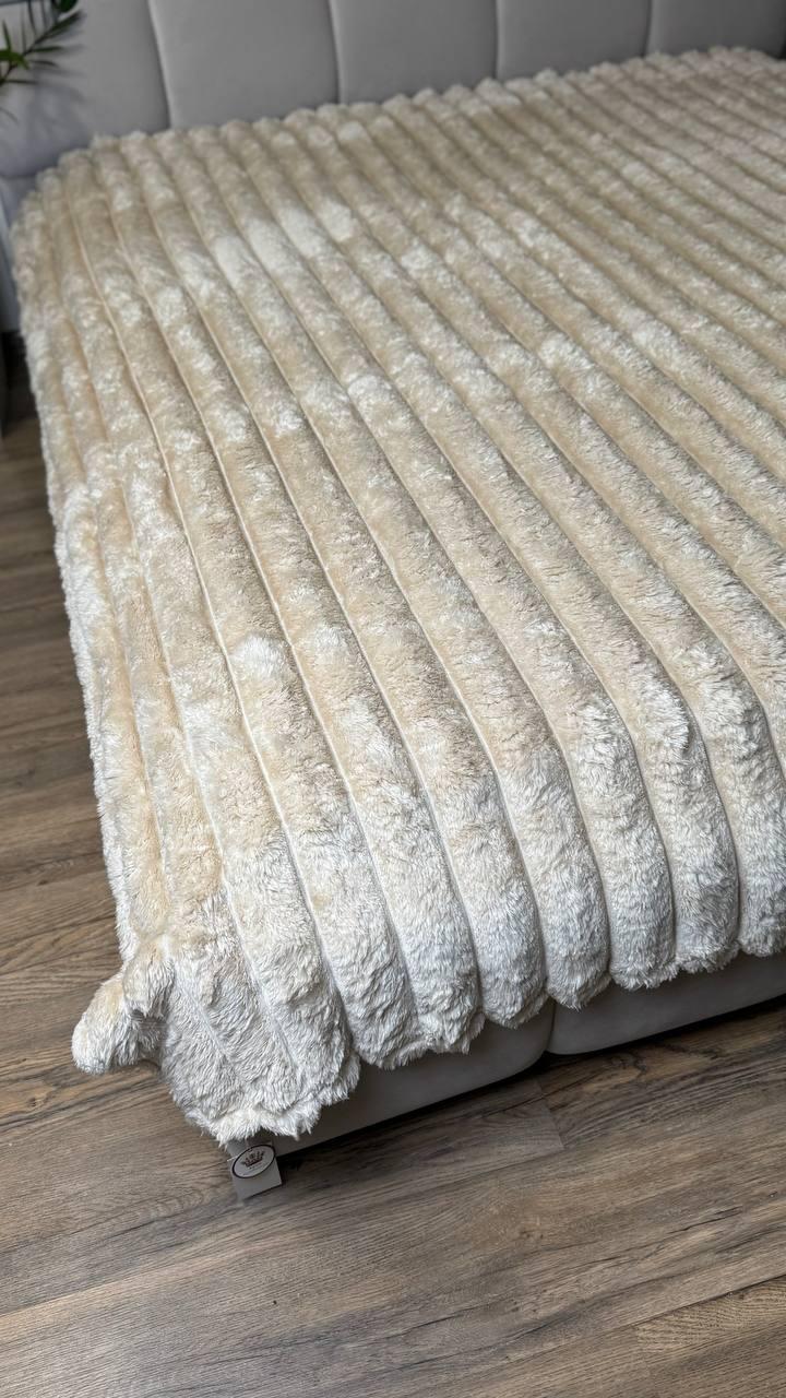 Плед плюш шарпей 200x230 см Бежевий (П4К-Am-sharp-004) - фото 5
