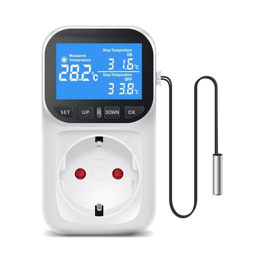 Терморегулятор цифровий KWE-TC01 термостат у розетку з функцією програмування