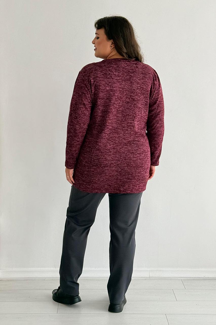 Туника женская PANNI Женя утепленная флисом р. 60-62 Бордовый (Р2508252289) - фото 3