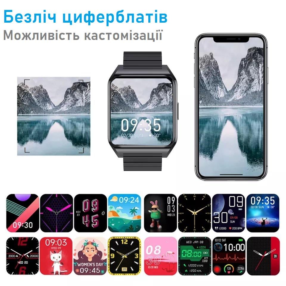 Смарт-годинник Lemfo H60 Pro з тонометром/пульсоксиметром/ дзвінки/температура тіла Gold - фото 6