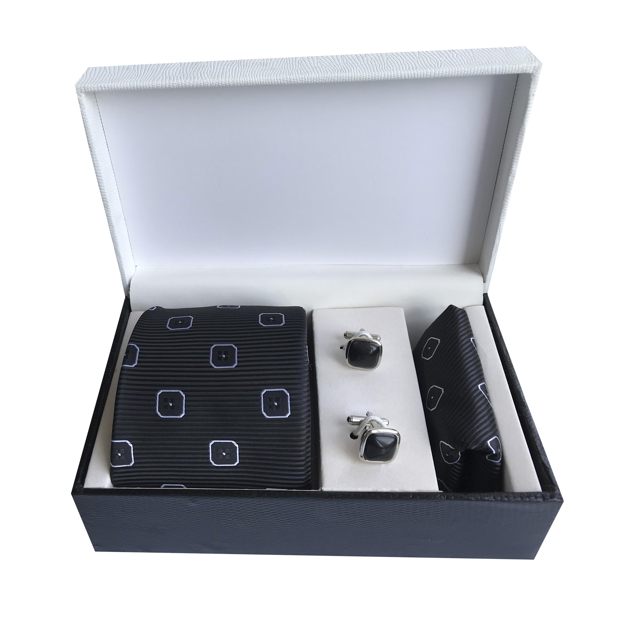 Подарочный мужской набор Silk Route галстук/запонки/платочек (427)