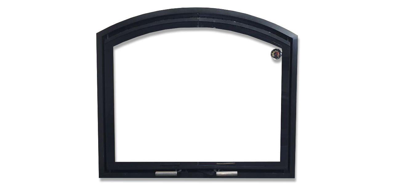 Дверца для камина двухстворчатая АРКА стальная с жаростойким стеклом 700х600 мм (25434996)