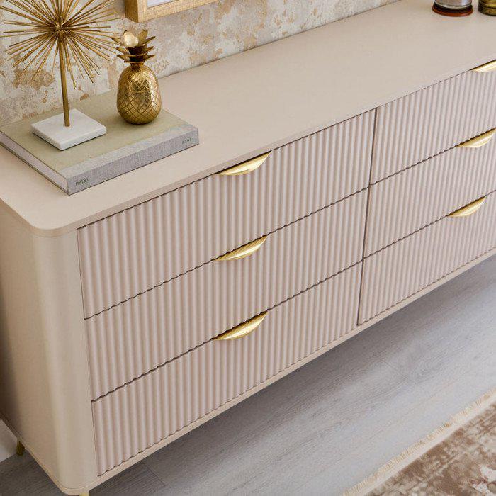 Комод Perfect Home Lante 6S/163 с 6 ящиками и золотыми ножками Бежевый (PFH-091105) - фото 10 Комод Perfect Home Lante 6S/163 с 6 ящиками и золотыми ножками Бежевый (PFH-091105) - фото 10