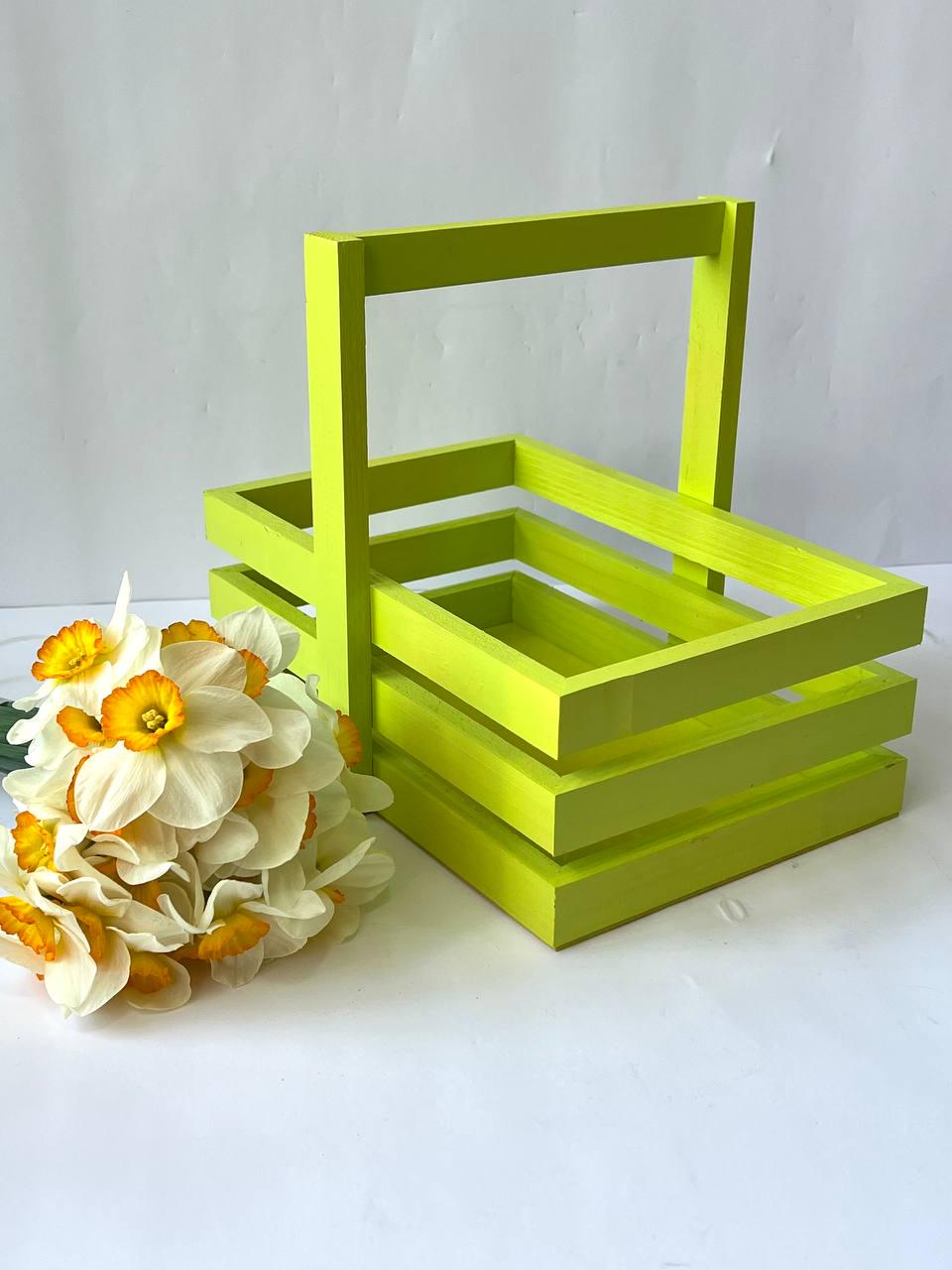 Ящик деревянный декоративный Ivales Wood с одной деревяной ручкой Лайм (6000149)