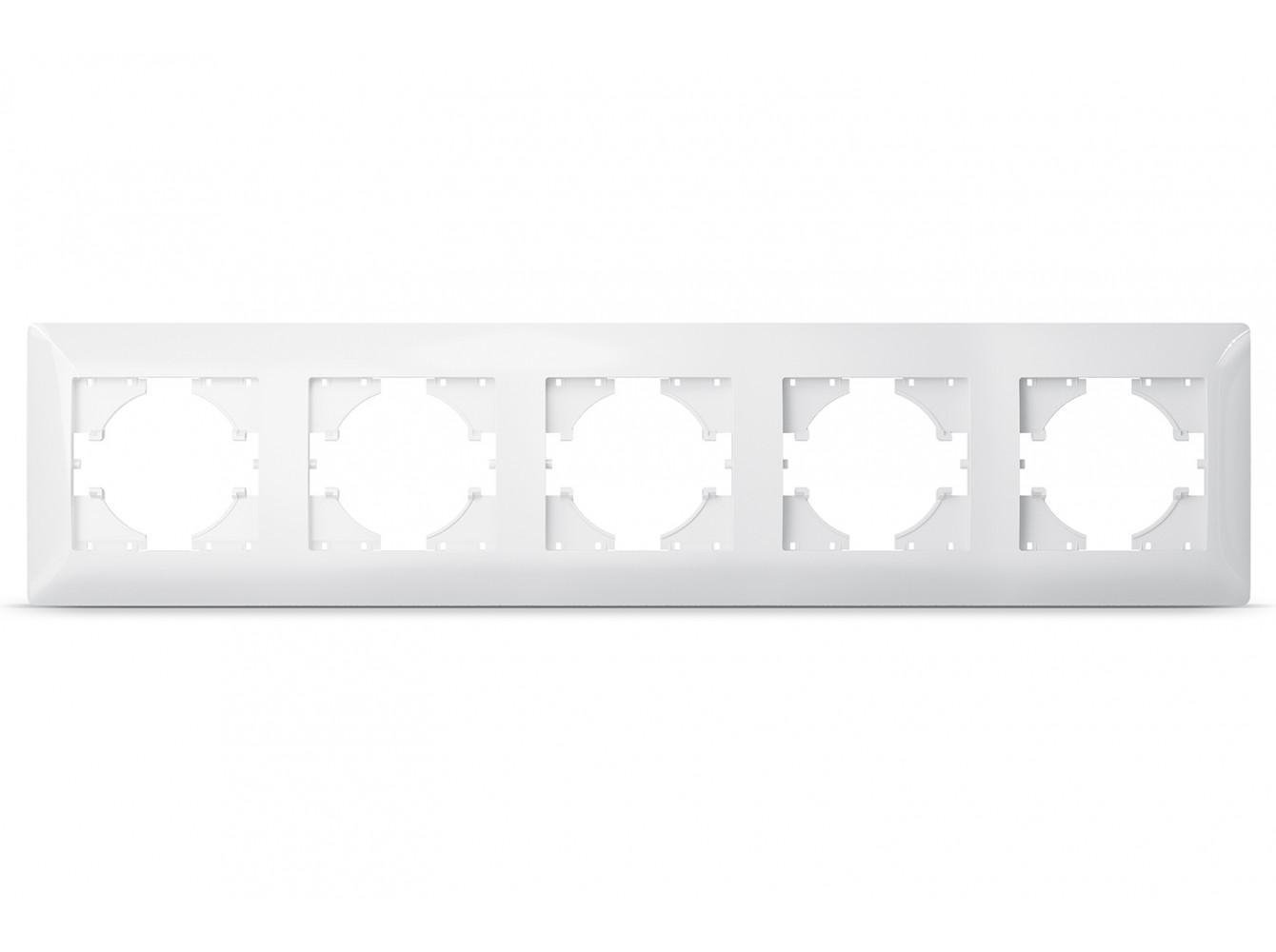 Рамка пятиместная горизонтальная TITANUM STANDARD Белый (00000040081) Рамка пятиместная горизонтальная TITANUM STANDARD Белый (00000040081)