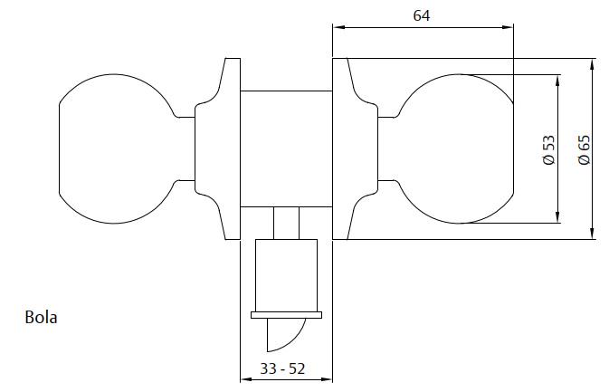Ручка-кноб TESA BOLA KNOBSET 3900U0 із замком та фіксатором Латунь антична (TES-3900U0LA) - фото 6 Ручка-кноб TESA BOLA KNOBSET 3900U0 із замком та фіксатором Латунь антична (TES-3900U0LA) - фото 6