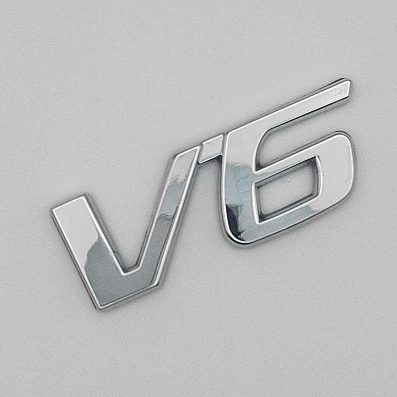Эмблема надпись V6 Honda металл 6,3х2,2 см Хром глянцевый (2897710031)
