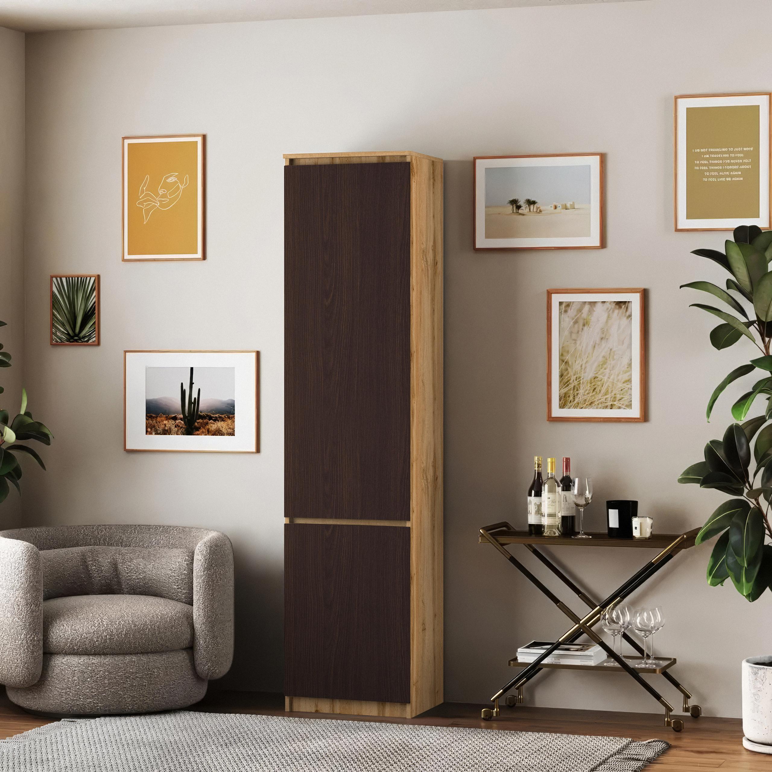 Шкаф-пенал с полками T-217 500х498х2117 мм Дуб Аппалачи/Венге Магия - фото 1 Шкаф-пенал с полками T-217 500х498х2117 мм Дуб Аппалачи/Венге Магия - фото 1