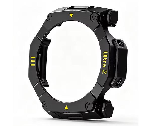 Чехол защитный PC для смарт-часов Amazfit T-Rex Ultra 2 Черный с желтым