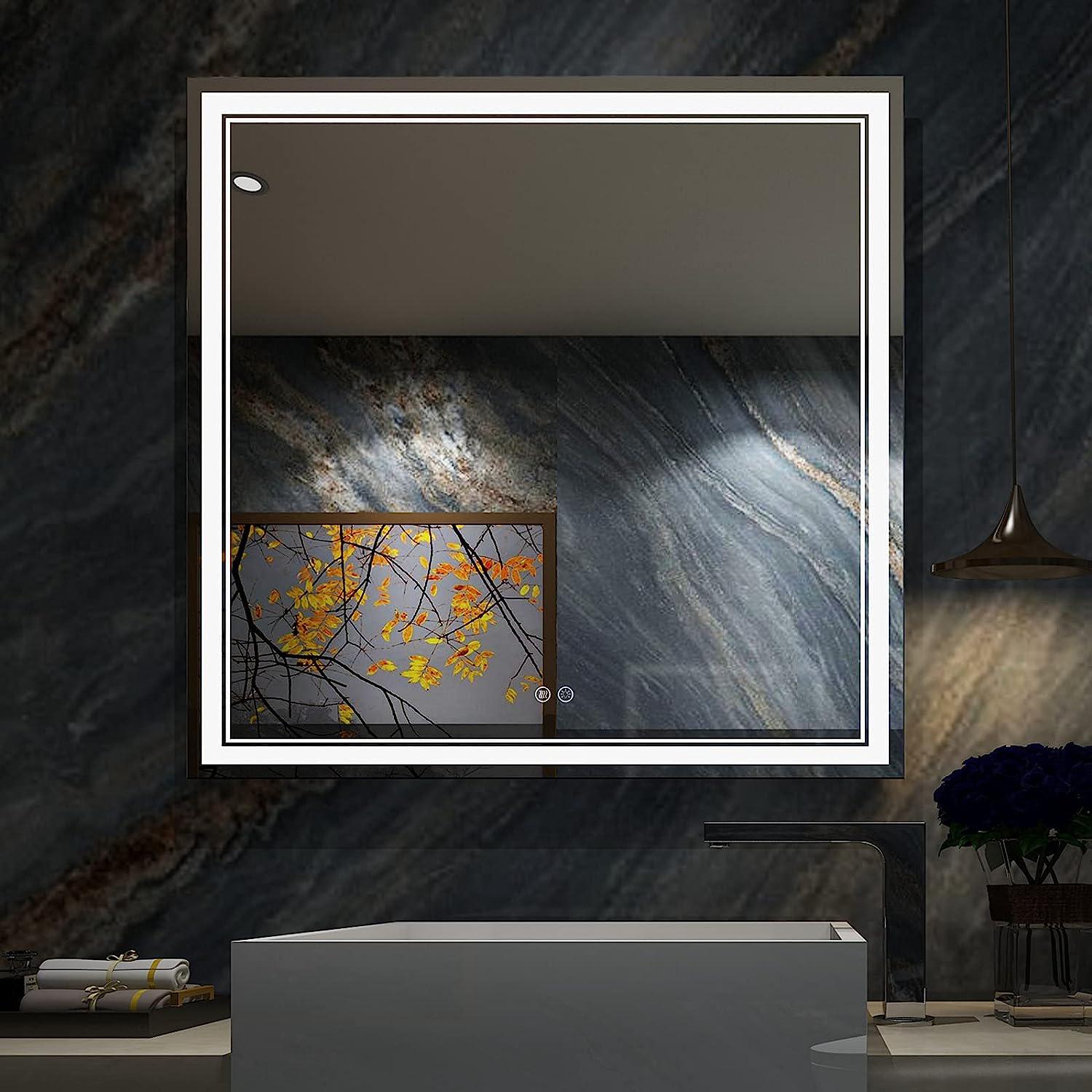 Зеркало Dim Dzerkal CRECIO с LED-подсветкой/сенсорным управлением/подогревом 70х120 см (12195)