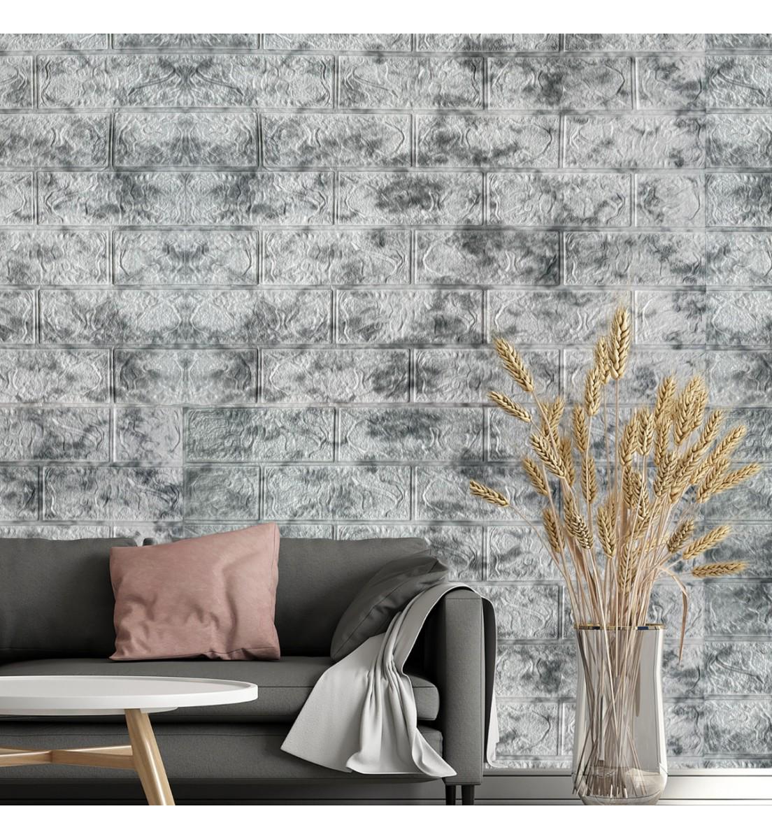 3D-панель самоклеящаяся под кирпич серо-синий мрамор 700x770x3мм (218-3) - фото 3 3D-панель самоклеящаяся под кирпич серо-синий мрамор 700x770x3мм (218-3) - фото 3