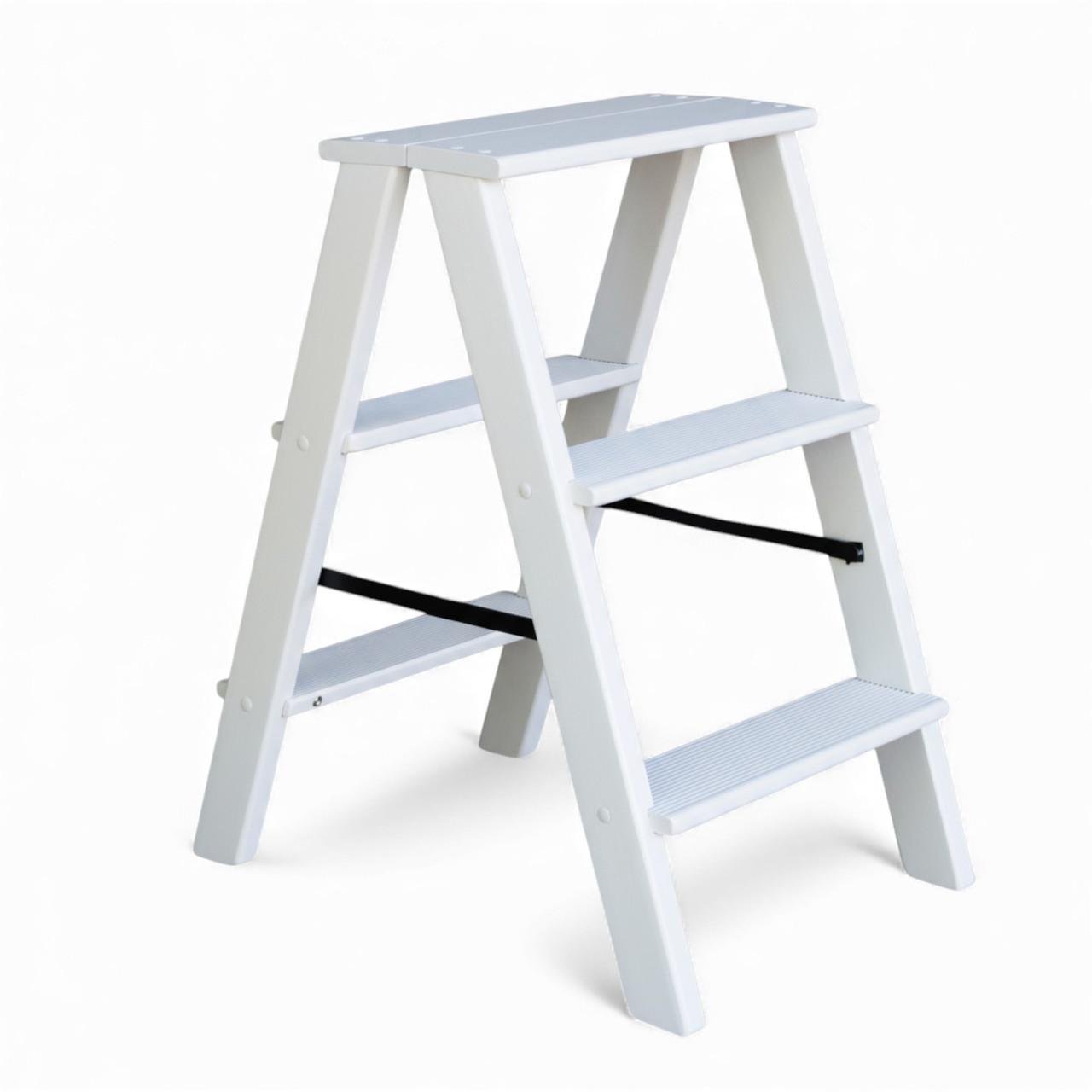 Табурет-лестница деревянный Студія Дерева Вільха Вестерн бытовой двухсторонний 3 ступеньки Белый (31002880) - фото 1 Табурет-лестница деревянный Студія Дерева Вільха Вестерн бытовой двухсторонний 3 ступеньки Белый (31002880) - фото 1
