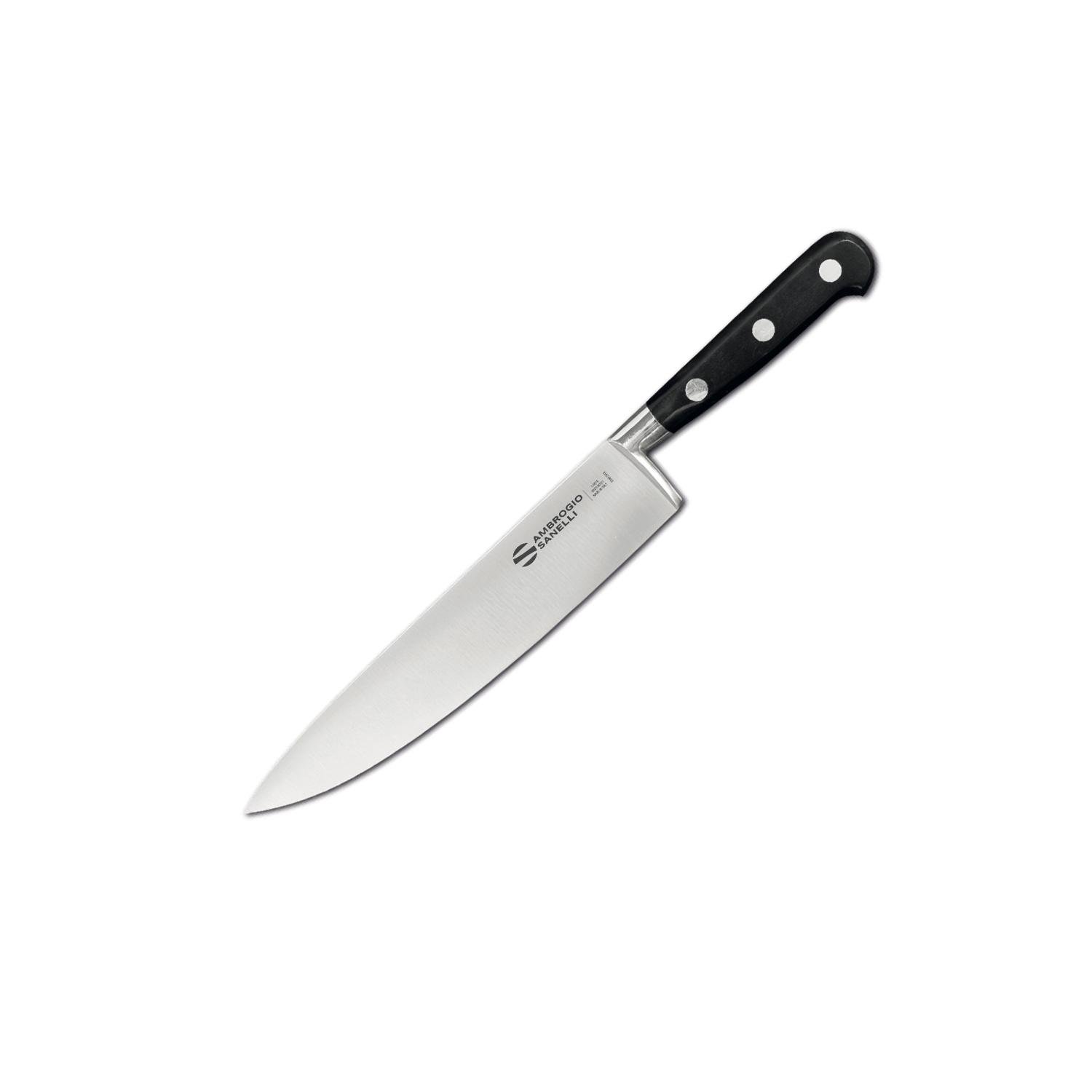 Ніж кухарський Ambrogio Sanelli Chef 20 см Чорний (77540)