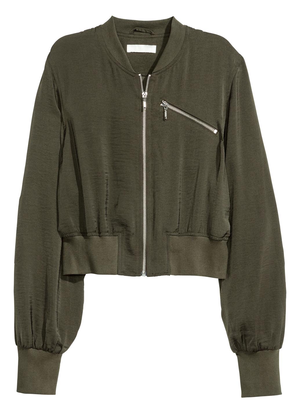 Бомбер жіноча H&M р. 34 Хакі (465583b35) - фото 3 Бомбер жіноча H&M р. 34 Хакі (465583b35) - фото 3