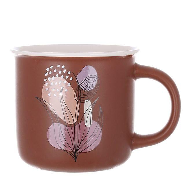 Чашка фарфоровая Flora Leaf 370 мл Коричневый (32989)