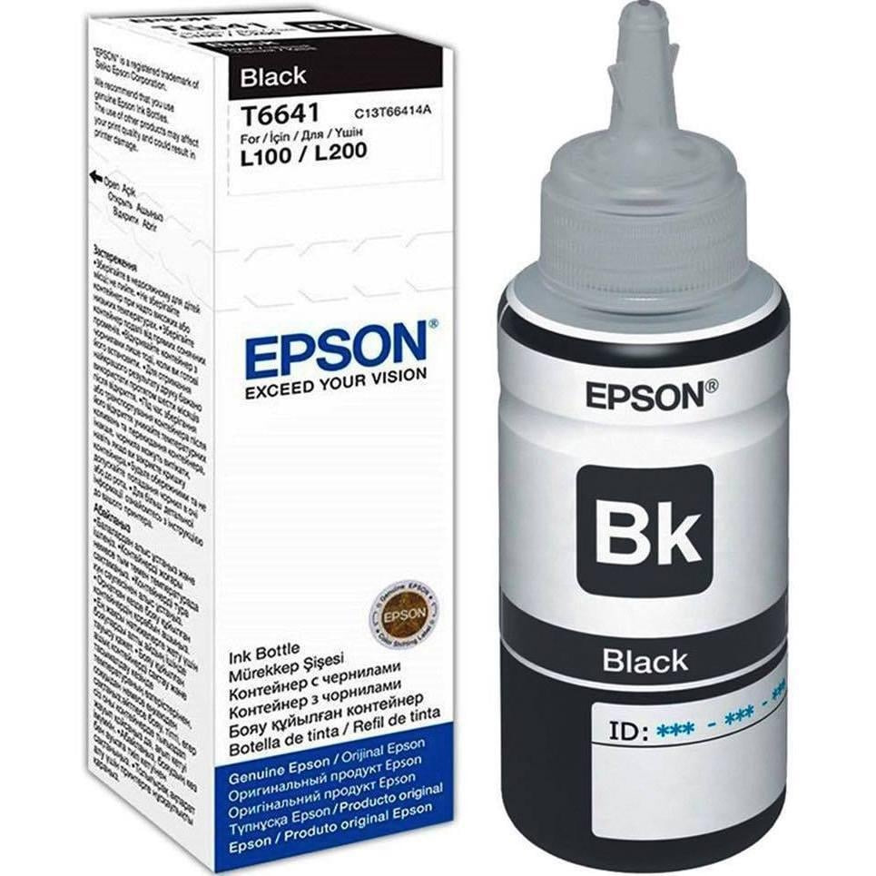 Краска для принтера чернила Epson L100/L110/L200/L210/L355 70 мл Черный (C13T66414A)