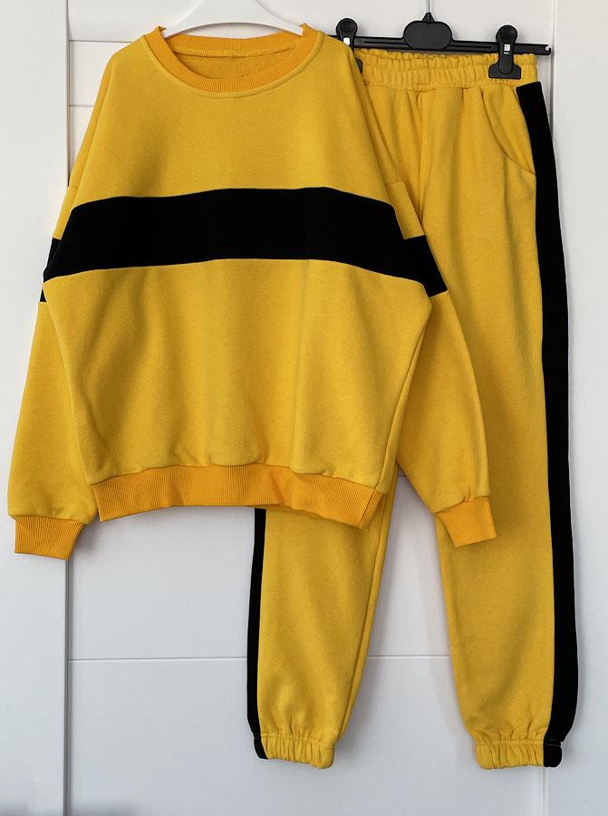 Спортивный костюм для девочки свитшот и брюки 152 см Желтый (2410)