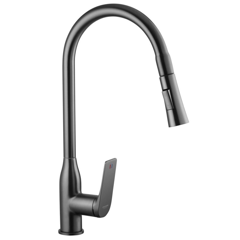 Змішувач для кухні Kroner KRP Graz-GRP030-T CV031336 із висувною лійкою Графітовий (176789)