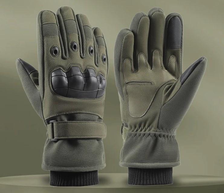 Перчатки мужские зимние армейские с ударными вставками М Олива (2033752678-М) - фото 1 Перчатки мужские зимние армейские с ударными вставками М Олива (2033752678-М) - фото 1