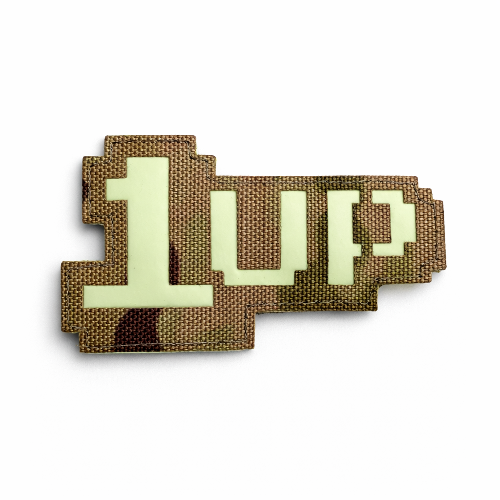 Шеврон на липучке Laser Cut 1 UP 1 жизнь 9х5 см Мультикам/Люминисцентный