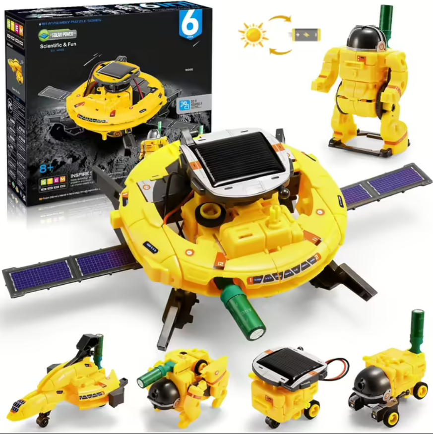Конструктор STEM науковий Робот на сонячній батареї 6в1 Жовтий (СТЕМ3) - фото 9 Конструктор STEM науковий Робот на сонячній батареї 6в1 Жовтий (СТЕМ3) - фото 9