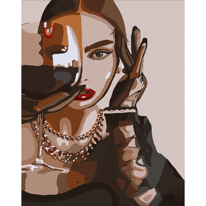 Картина по номерам Strateg Премиум Роскошная женщина 40х50 см (DY342)