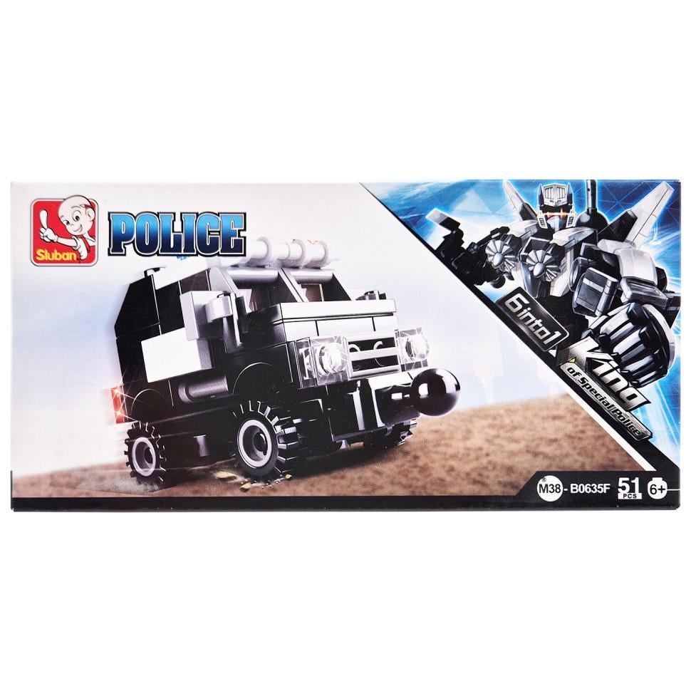 Конструктор детский Sluban M38-B0635-6 Полицейская серия 51 деталь (50849)