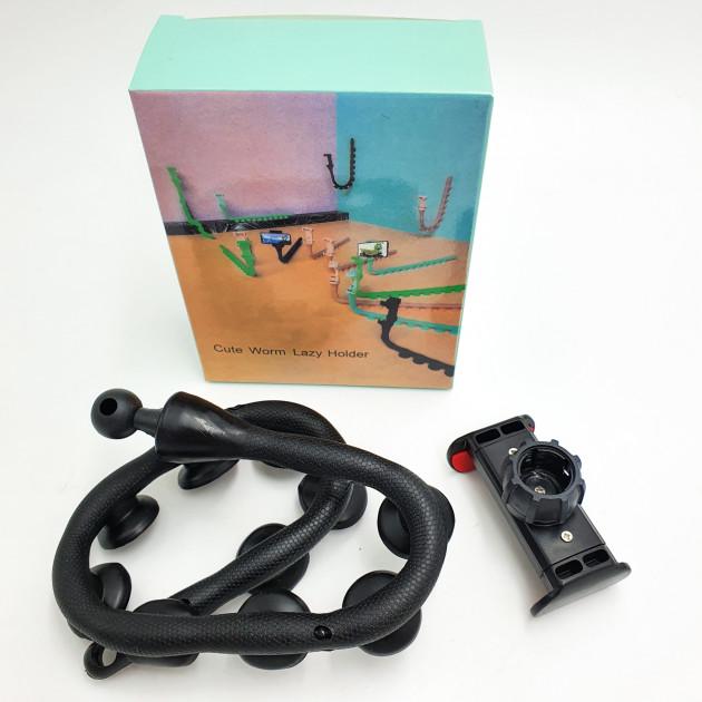 Гибкий универсальный держатель для телефона с присосками Cute Worm Lazy Holder