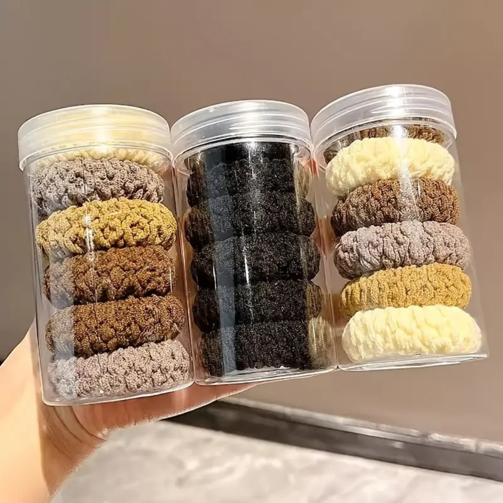 Набір жіночих гумок для волосся хвостів пучків м'які еластичні спандекс товсті однотонні 6 шт. Чорний - фото 4