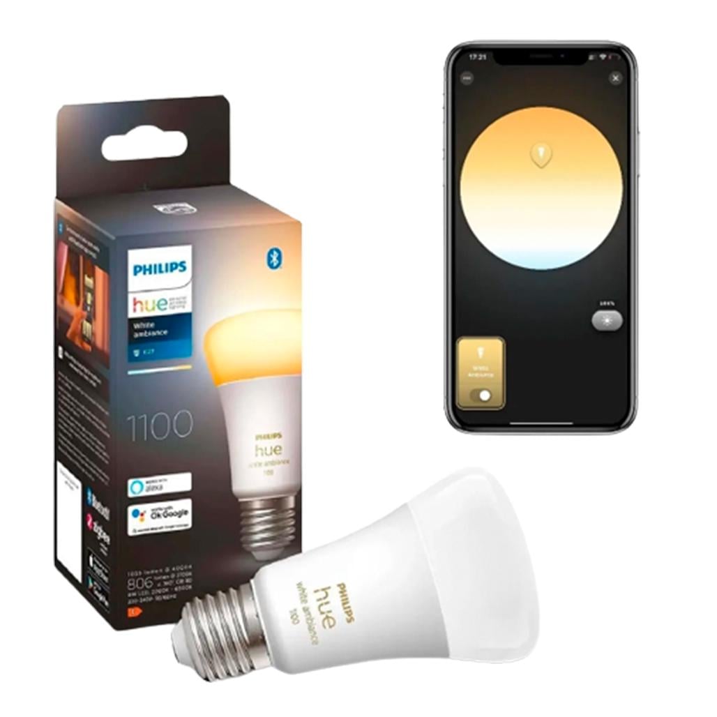Светодиодная лампа Philips Hue E27 White Ambiance 1100лм 75Вт 8W ZigBee, Bluetooth, Apple HomeKit (929002468401)