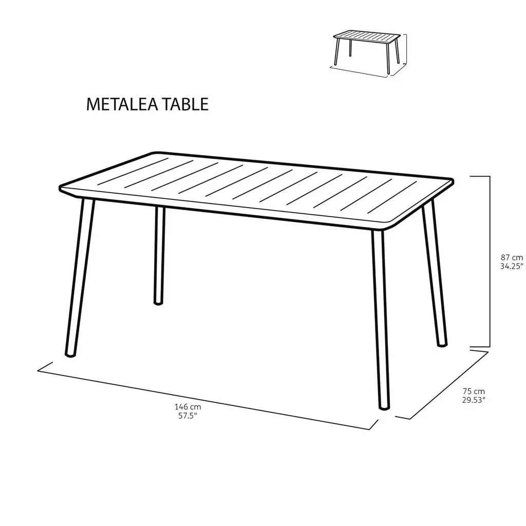 Стіл садовий вуличний Metalea Table Бронзовий (CNT00008544) - фото 3