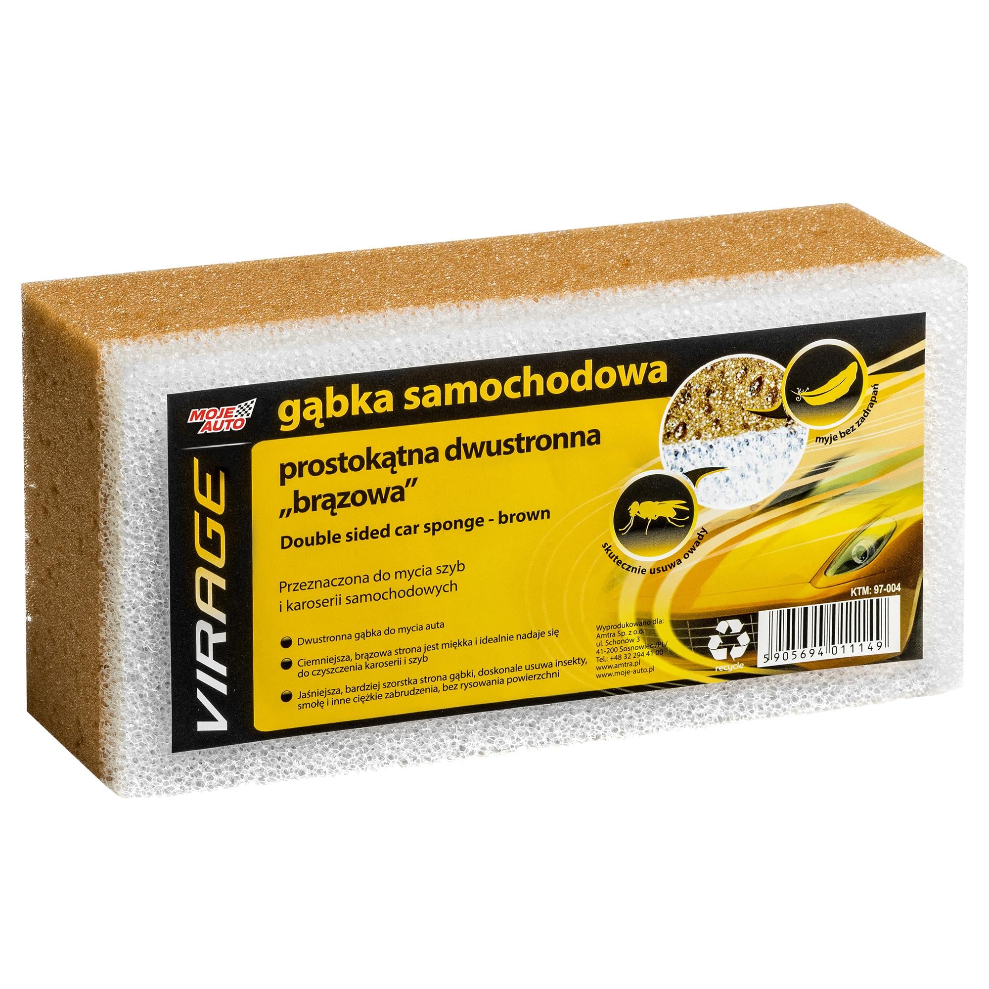 Губка для мойки авто двухсторонняя Moje AUTO 97-004 (39857)