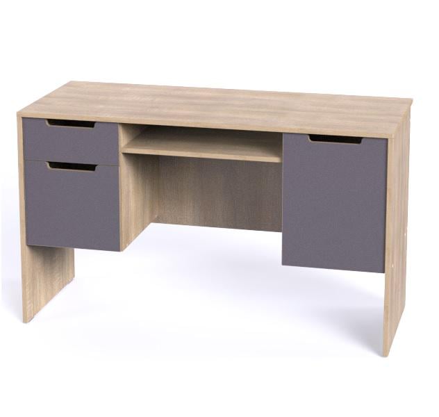 Письмовий стіл Тіса-меблі Модуль-137 130x75x55 см Дуб сонома/Графіт