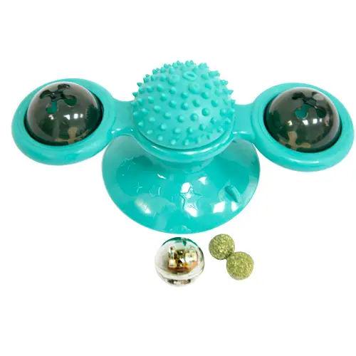 Игрушка для кота 15,8х15,8х7,4 см Rotate windmill cat toy с 3 шариками Бирюзовый (opt-21613)
