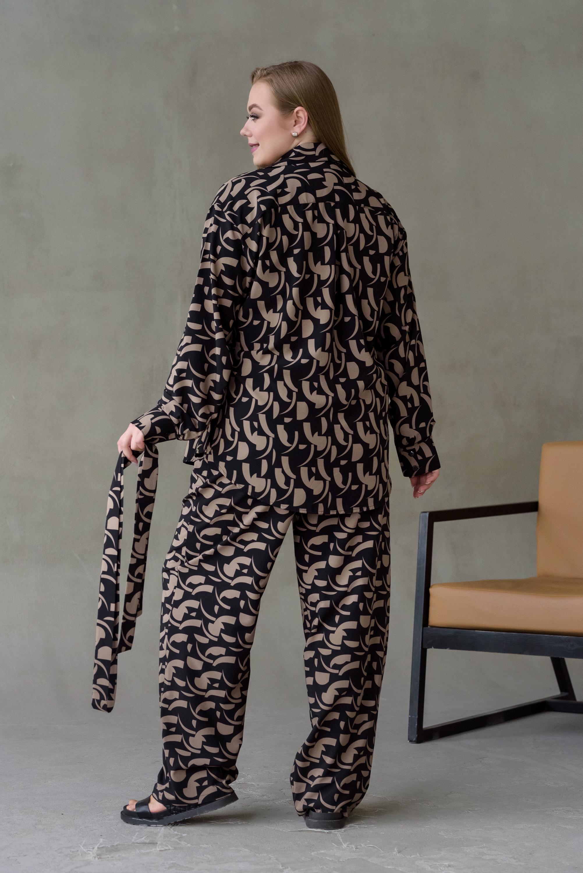 Костюм штапельный женский Риона р. 64 Коричневый - фото 7 Костюм штапельный женский Риона р. 64 Коричневый - фото 7