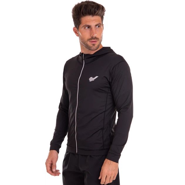 Кофта спортивная на молнии с капюшоном JASON L-28 2XL Черный
