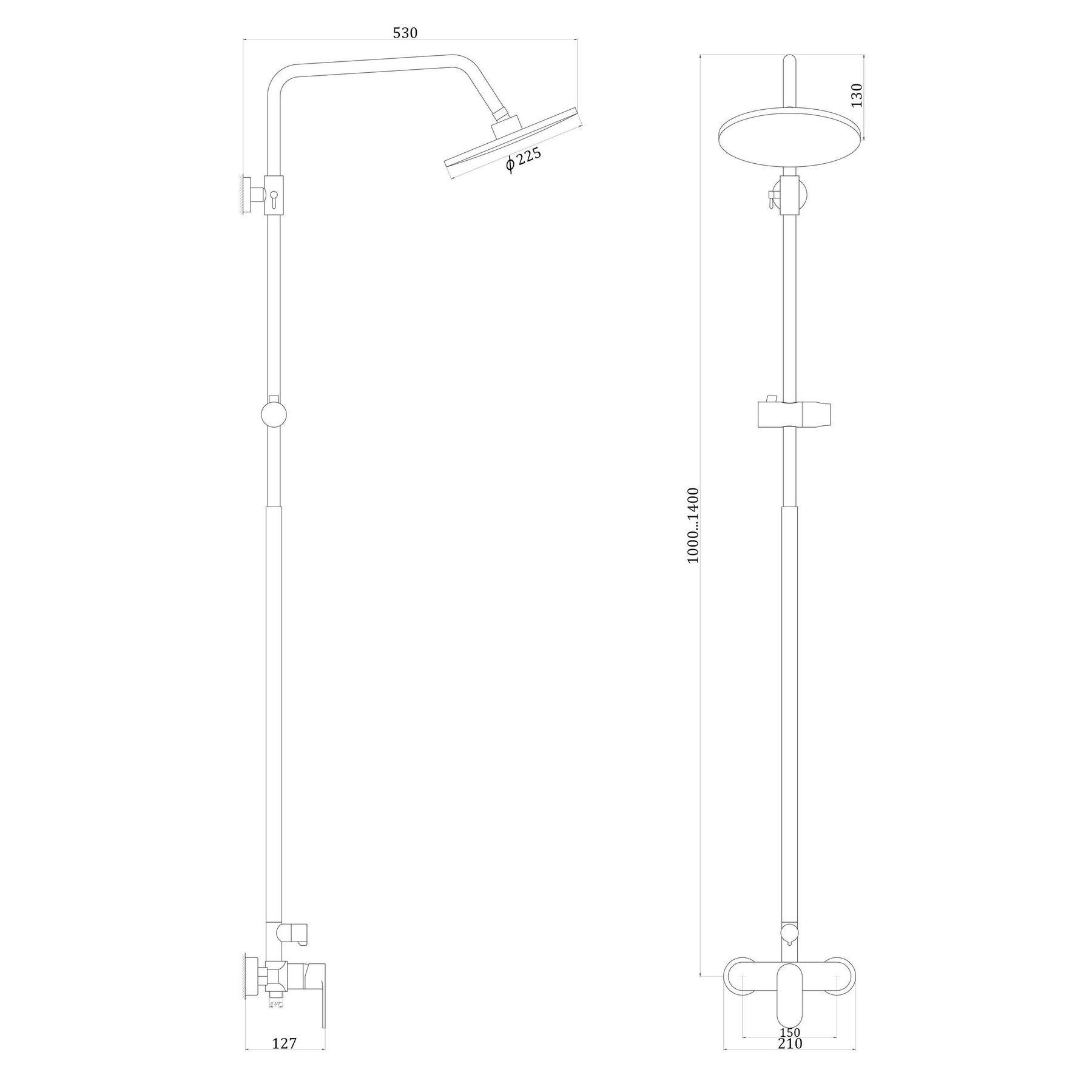 Душова система Globus Lux Ontario GLO-0005 з тропічним душем (0009) - фото 5