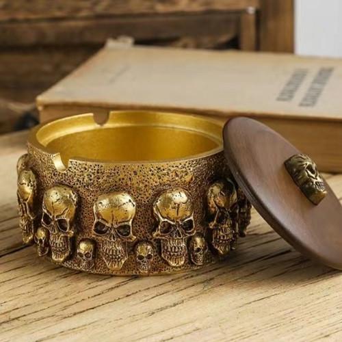 Пепельница настольная для сигарет Череп с крышкой (Код1556)