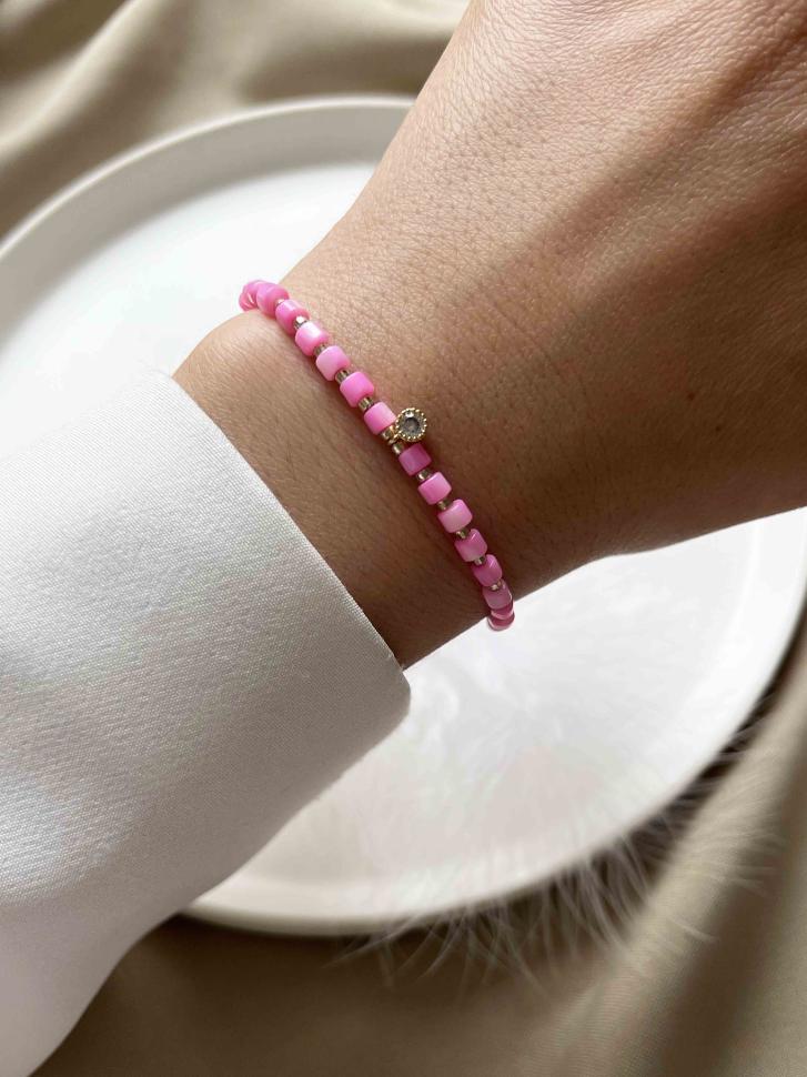 Браслет з перламутром Рожевий (5358) Браслет з перламутром Рожевий (5358)