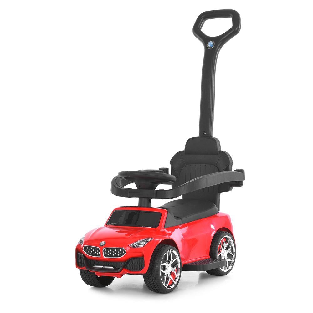 Каталка-толокар M 6253EL-3 с родительской ручкой сиденье экокожа/колеса EVA/музыка/свет Красный (32367765)